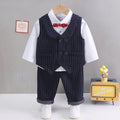 solid color Plaid gentleman suit set boy'                             