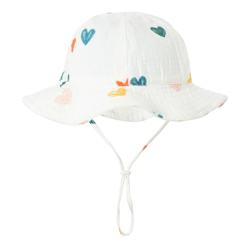 baby cotton bucket hat - sunscreen outdoor cap