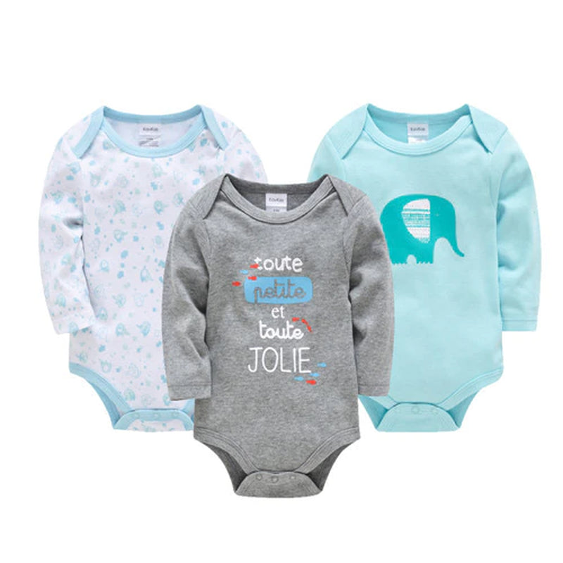 Baby Boys Girls Bodysuit 6 PCS 3 PCS Long Sleeve 100% Cotton Baby Clothes 0-12 Months Newborn Body Bebe Jumpsuit Clothing